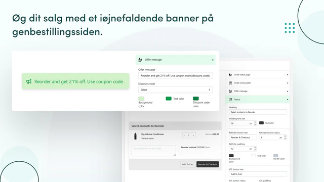 Øg salget med en attraktiv bannere på genbestillingssiden.