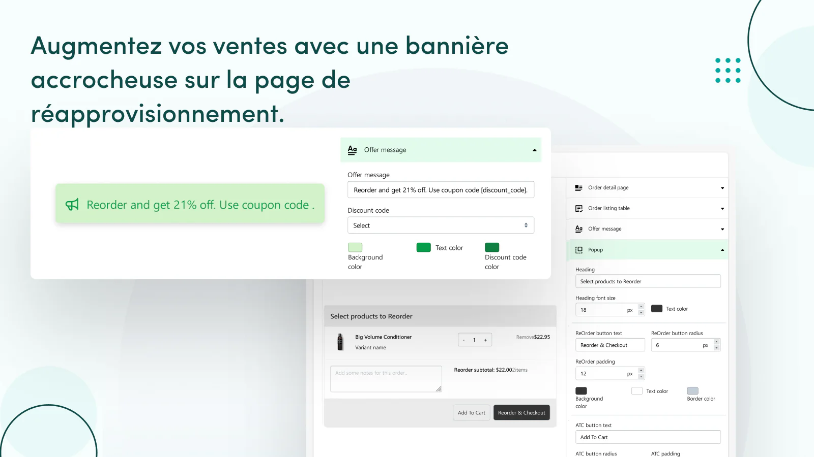 Augmentez  ventes ac une bannière accrocheuse sur page commande.