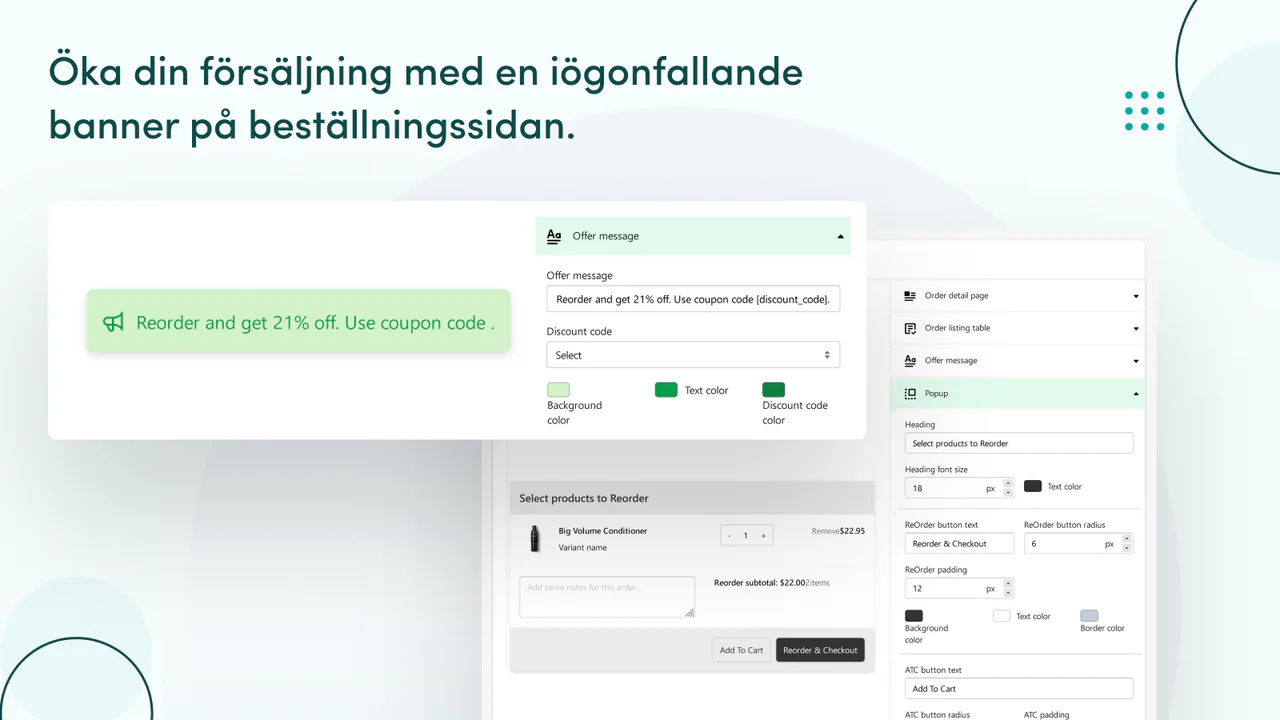 Ök din försäljning med en catchy banner på ombeställningssidan.