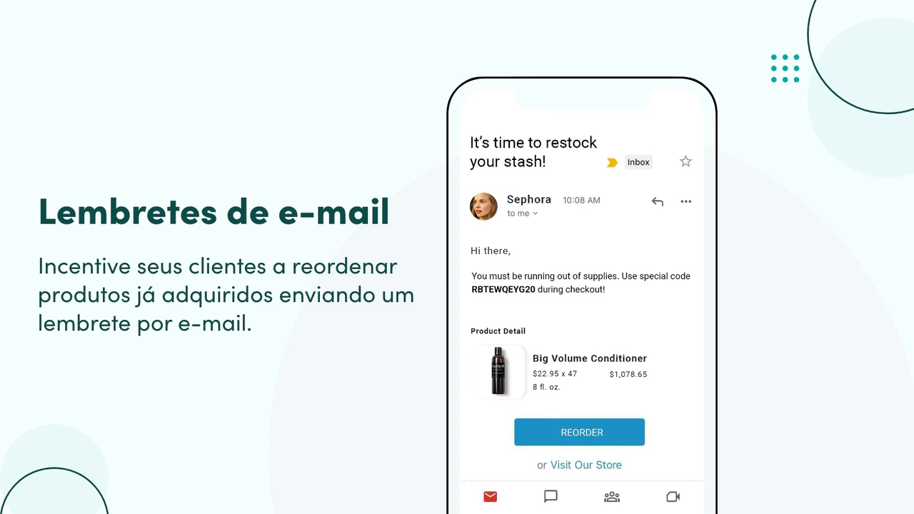 Lembretes de e-mail