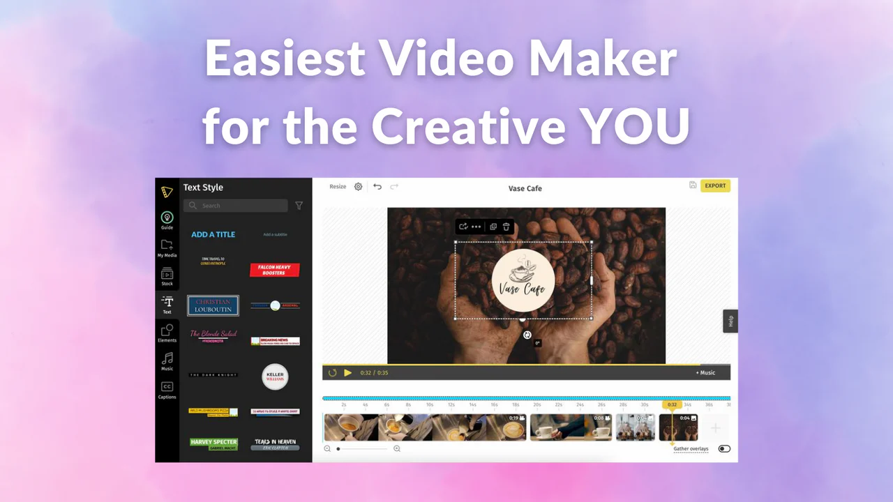 Create beautiful product videos with text