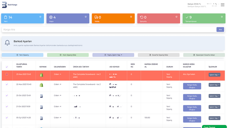 Basit Kargo Screenshot