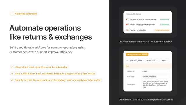 Automatizar operaciones como devoluciones e intercambios