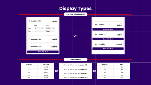 MCE: Quantity Discounts - Sélecteur de quantité, Tarification par palier, Packs