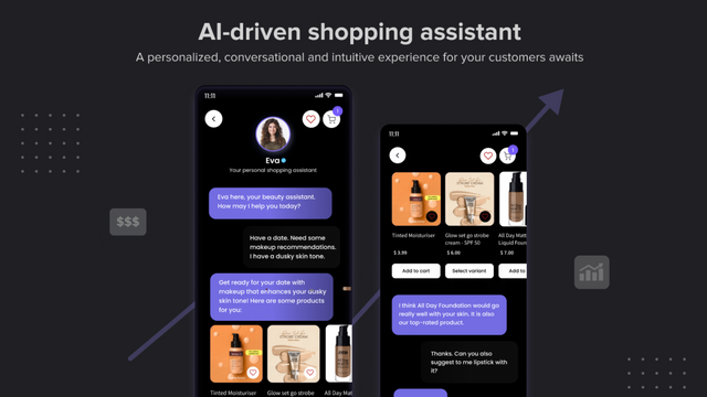 Assistente de compras AI, assistente de compras pessoal, assistência de chat