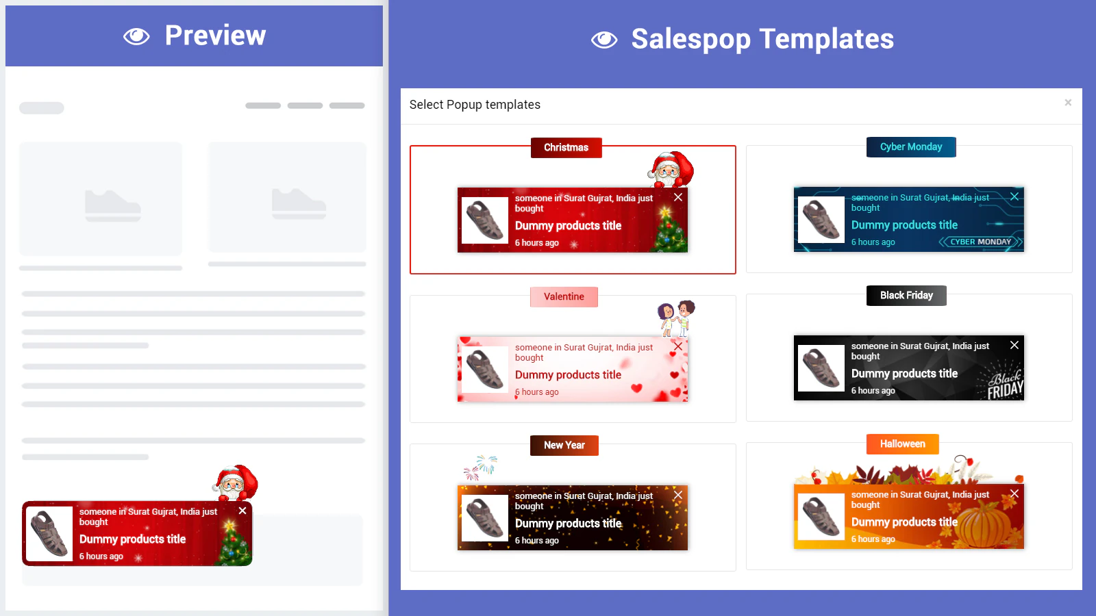 Salespop built-in templates. Ready to use