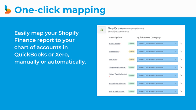 Map naar uw grootboekrekeningen direct binnen Shopify
