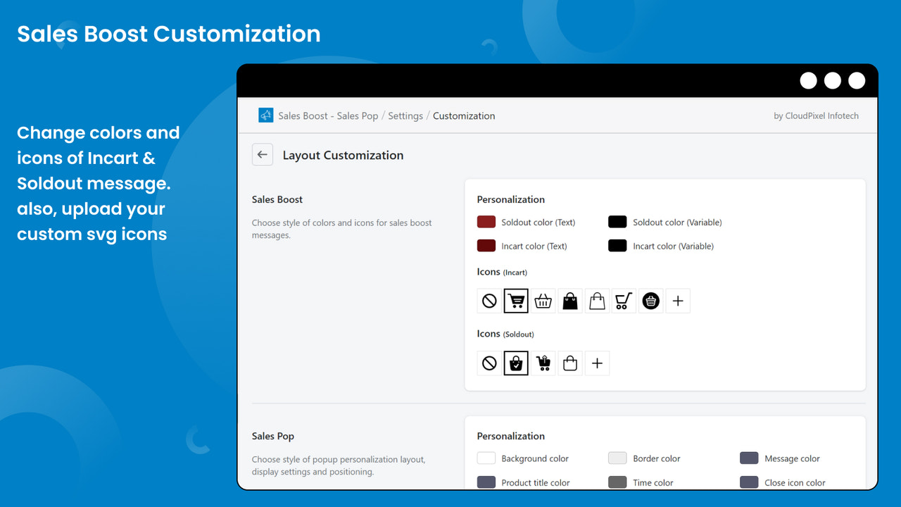 Sales boost customization