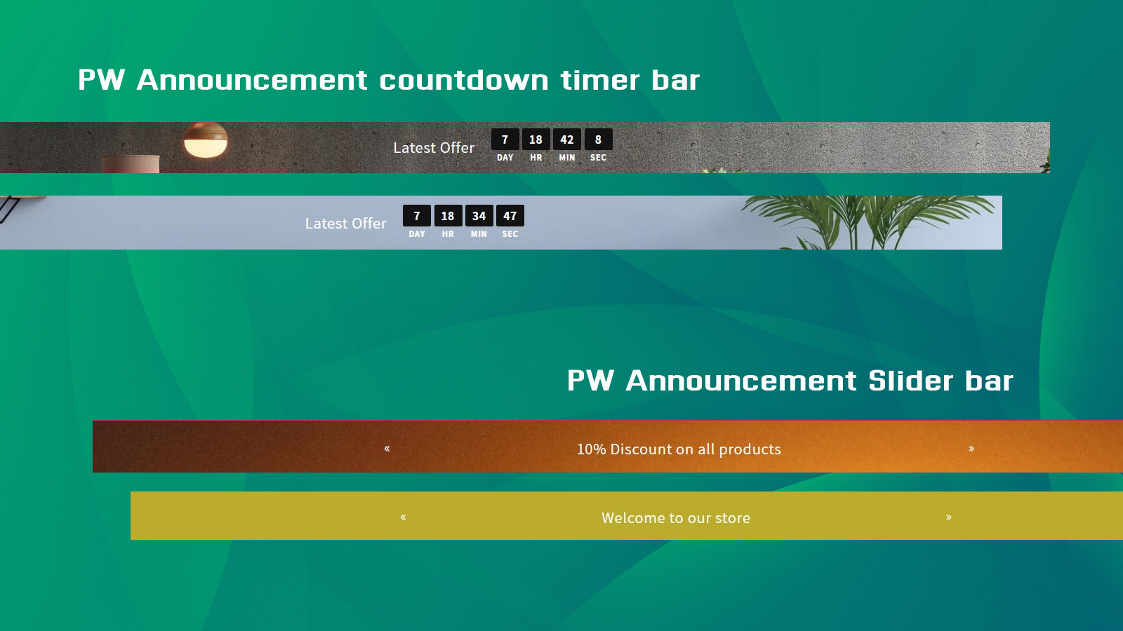 PW Announcement Bar Screenshot