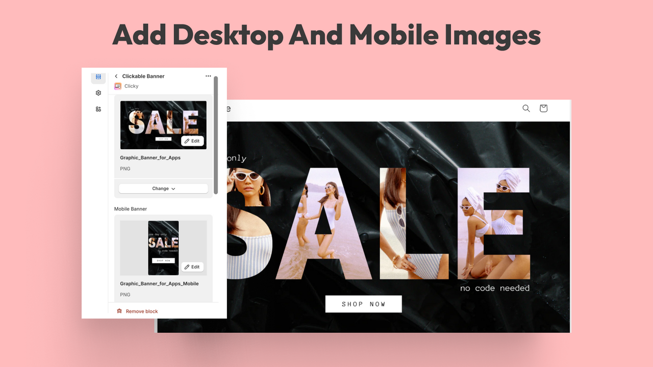 Clickable Image Banners for desktop and mobile 