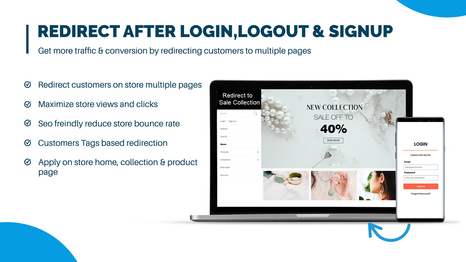 How to redirect customers after login or registration in Shopify