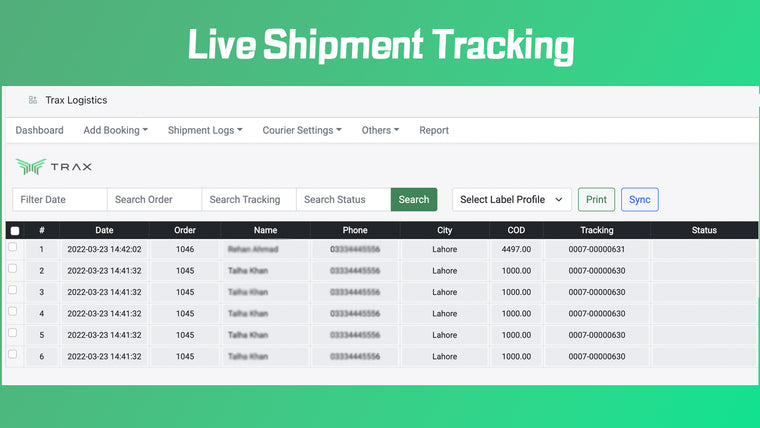 Trax Logistics Screenshot