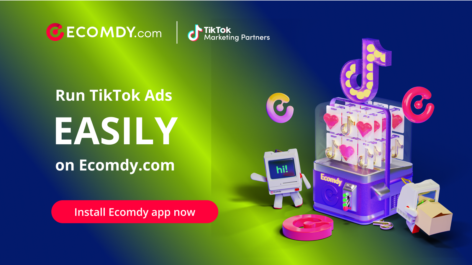Kör TikTok-annonser direkt på Ecomdy.com