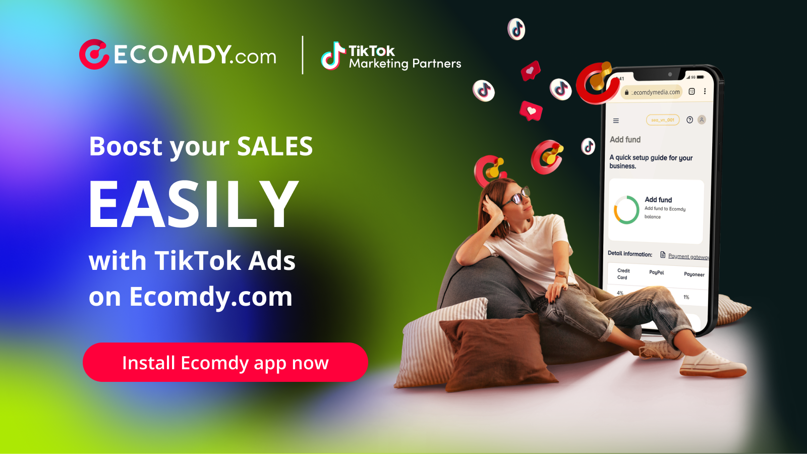 Boost sales easily with TikTok Ads on Ecomdy.com