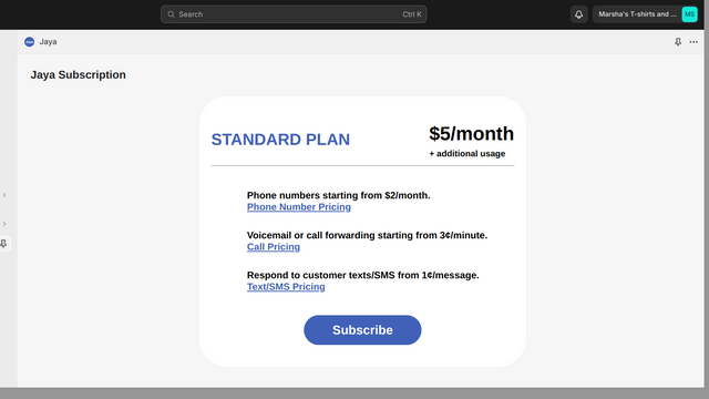 Plan Selection Page