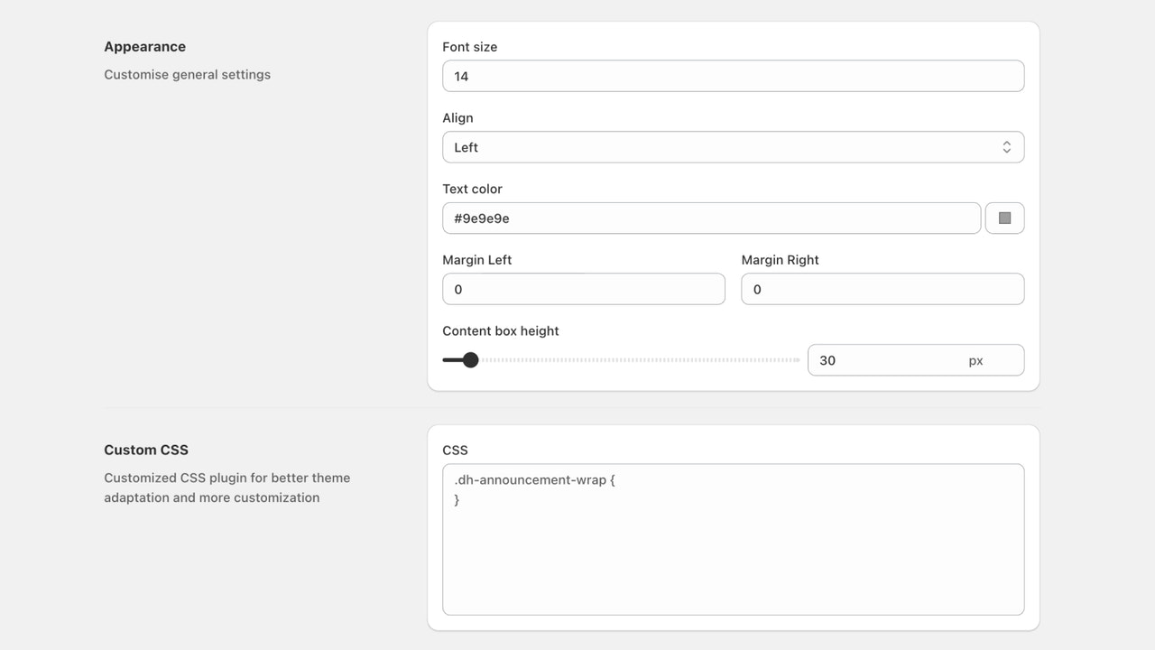 Shopify Settings bar of Runcat