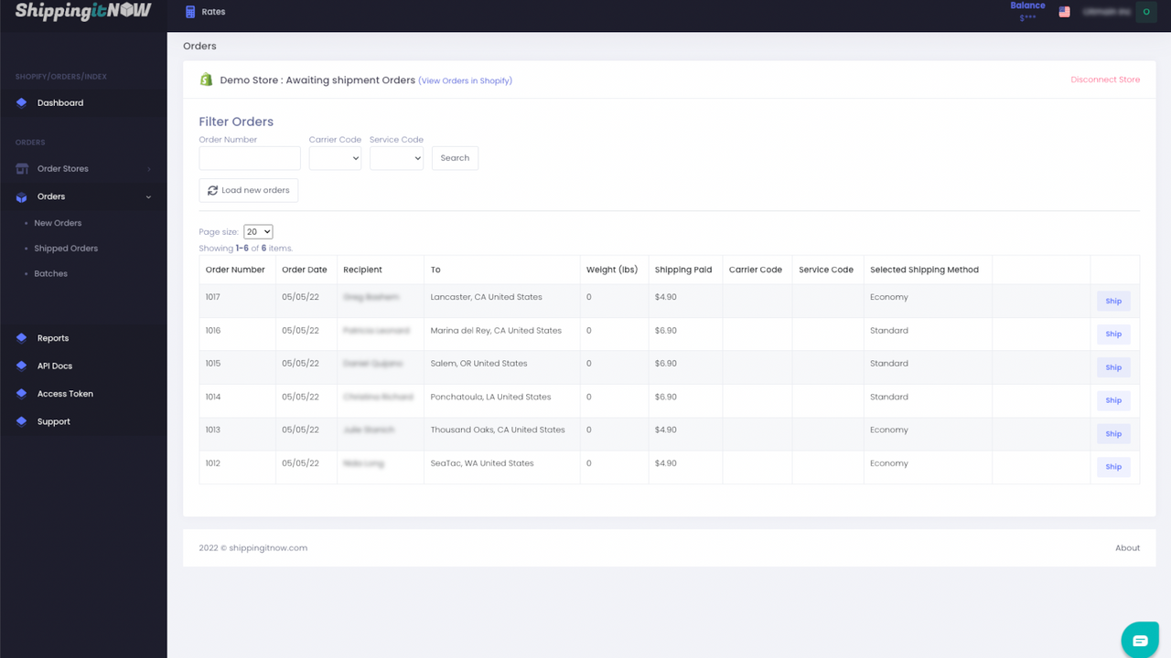 Liste des nouvelles commandes