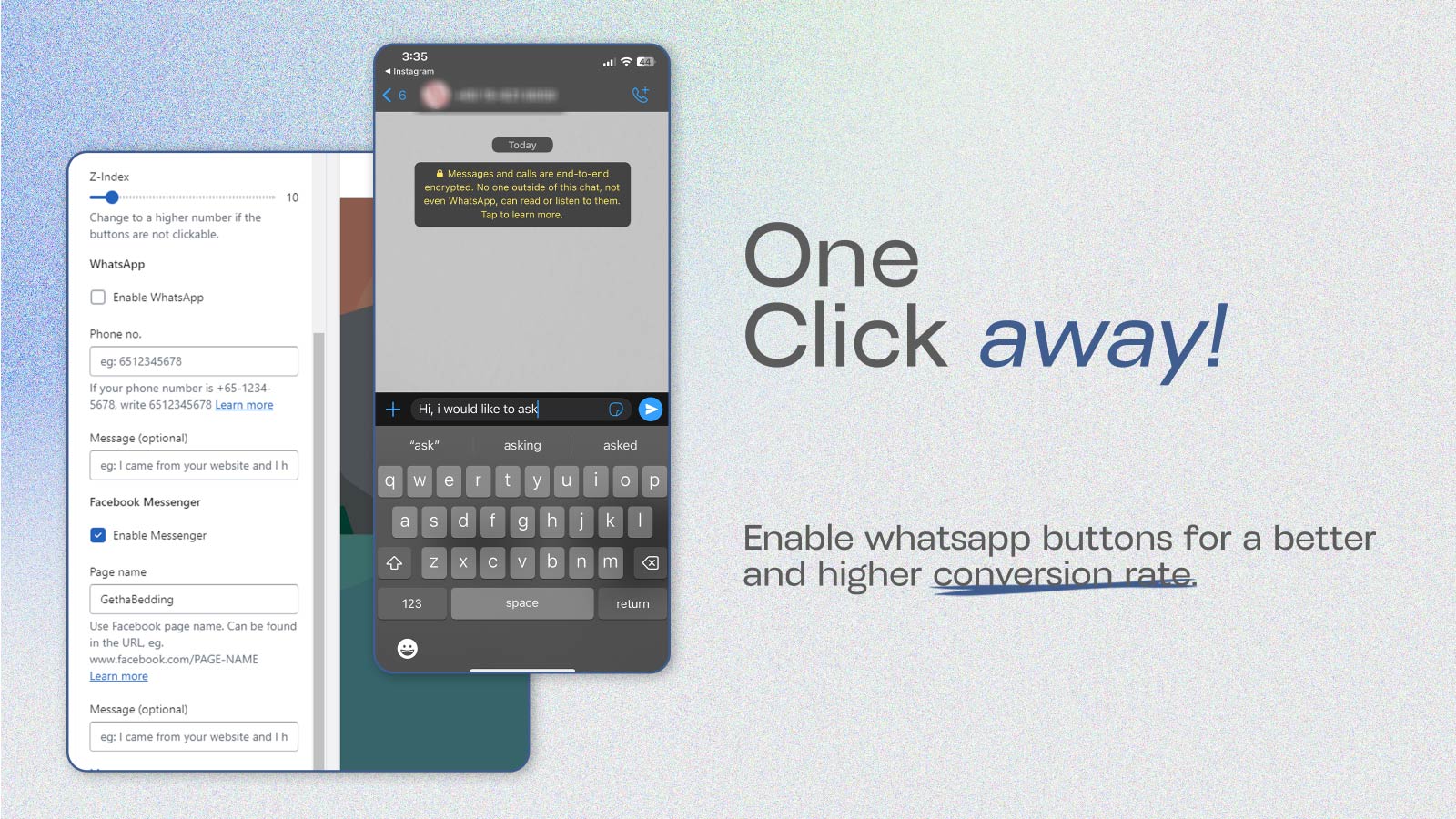 Chat Button WhatsApp und Messenger