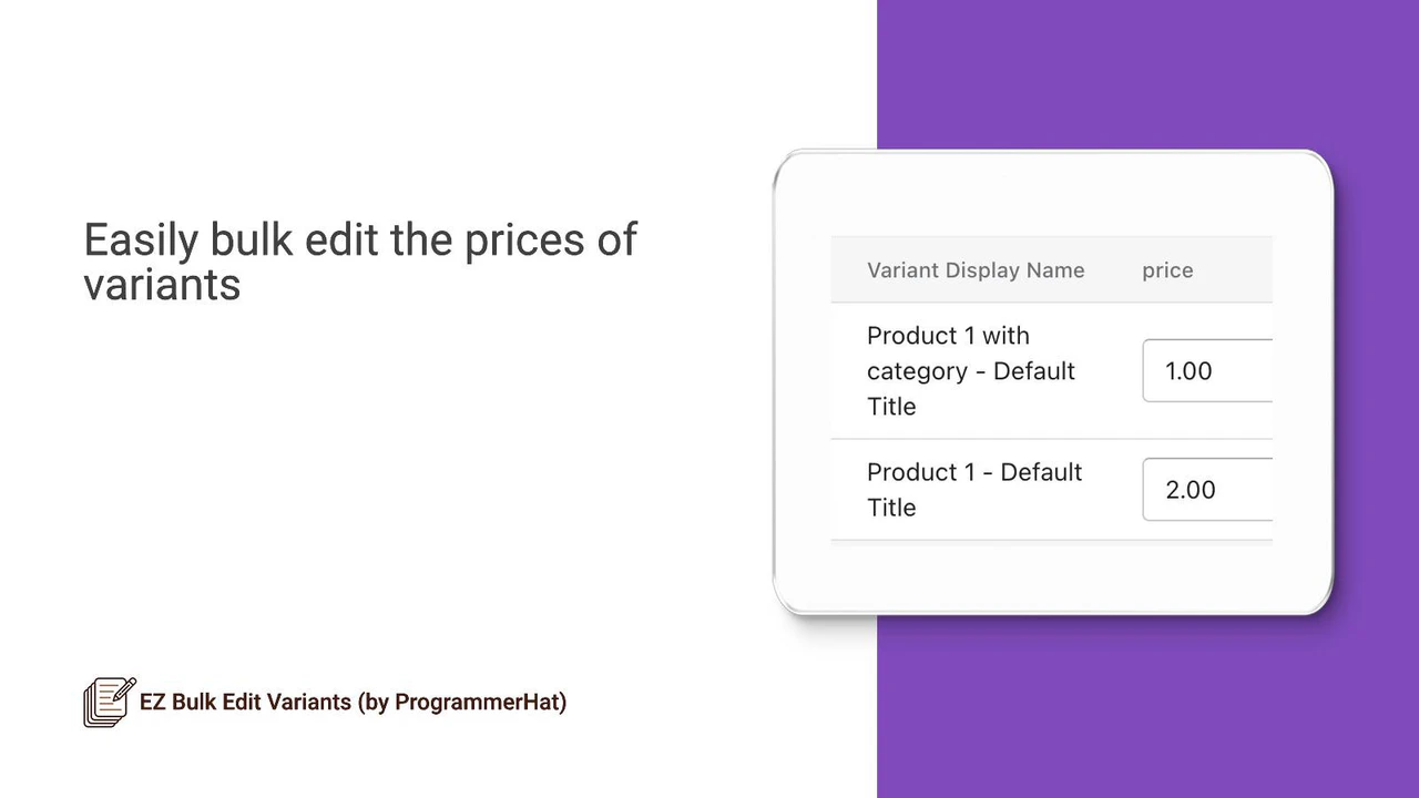 Bulk Edit Prices of Variants