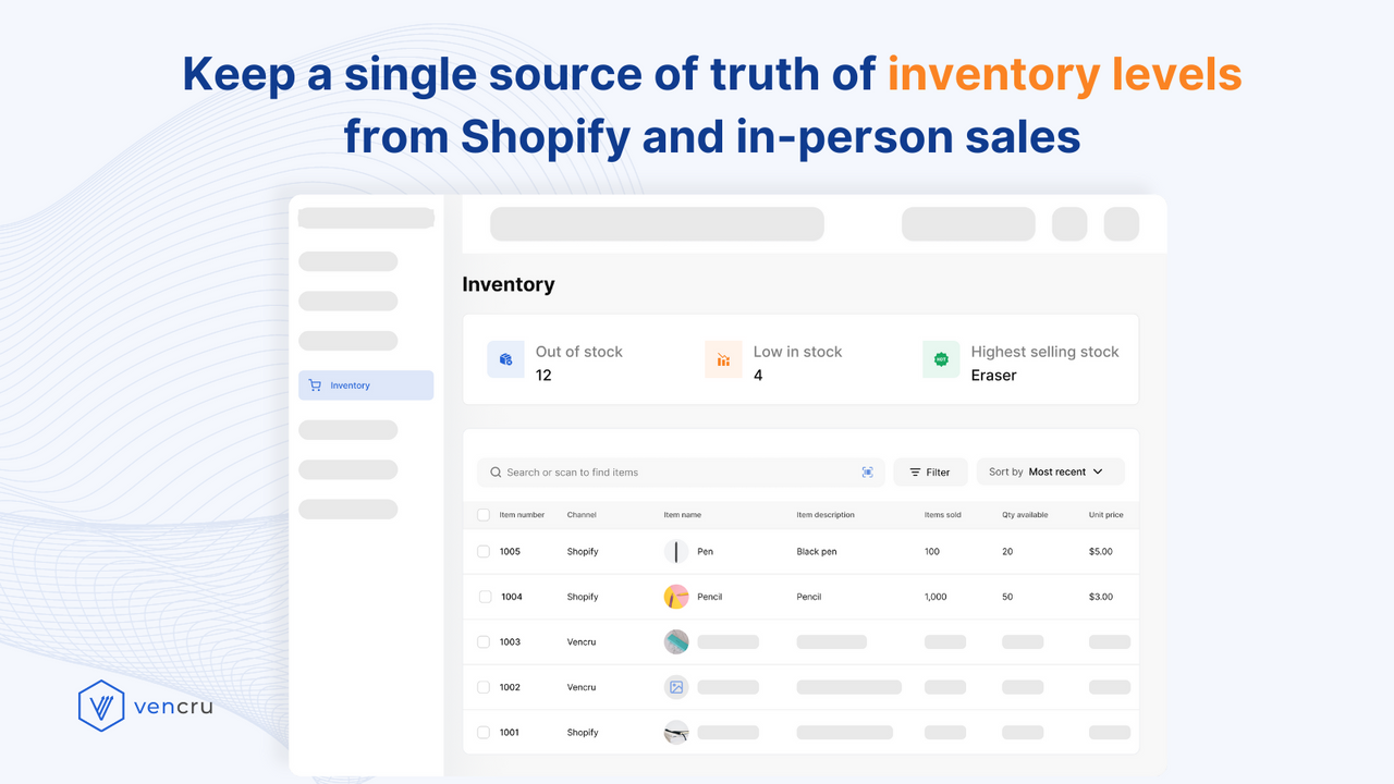 Keep a single source of truth of inventory levels from Shopify