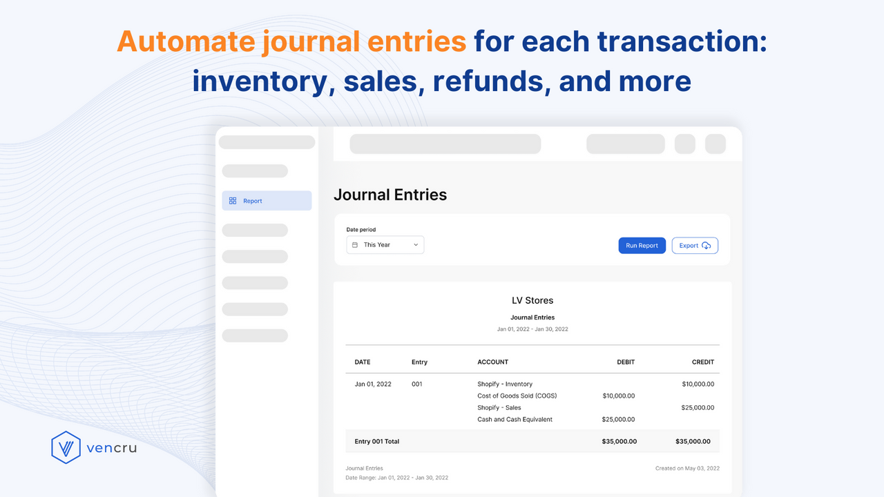 Automatiza las entradas de diario para cada transacción