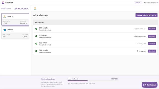 Panel de Lookalike Audience Maker