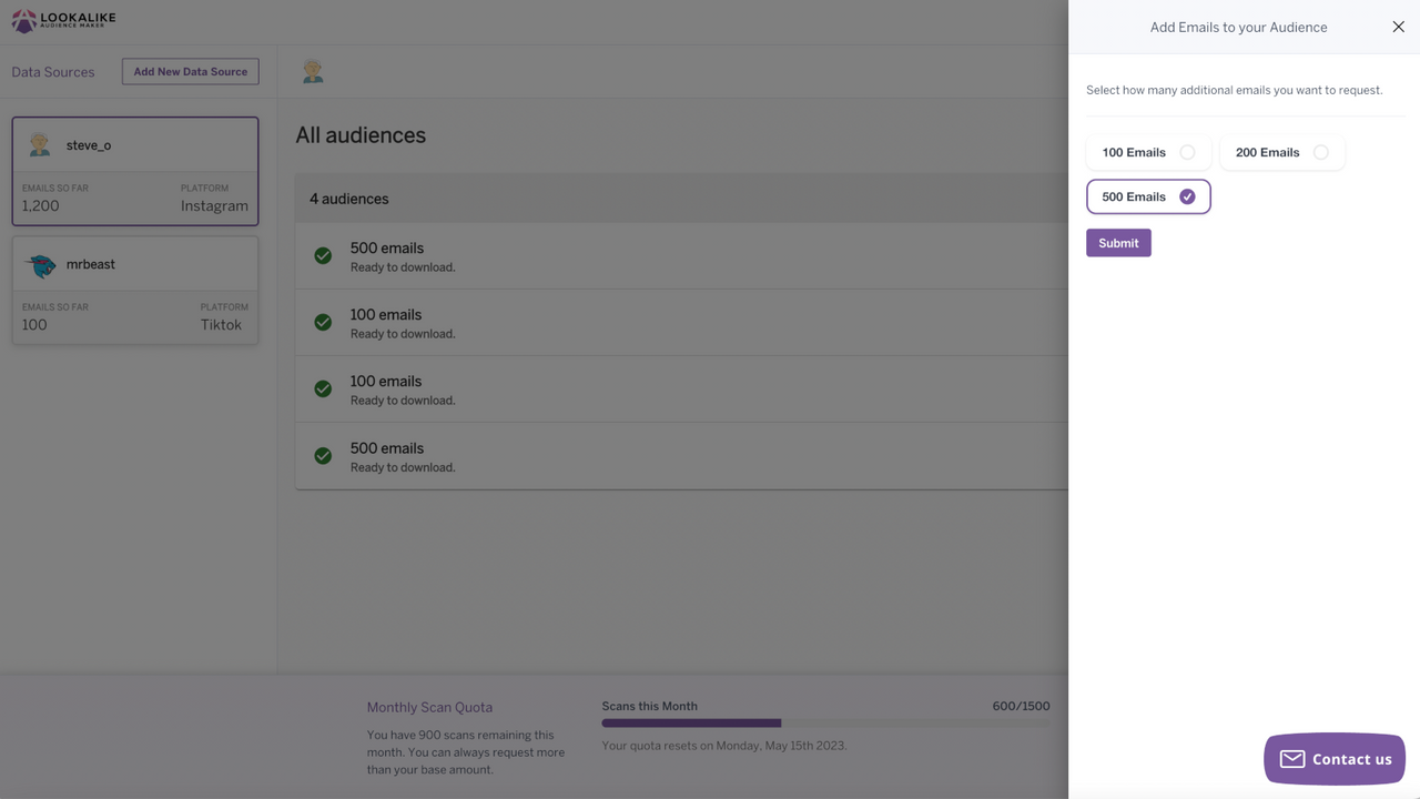 Lookalike Audience Maker Mehr E-Mails anfordern