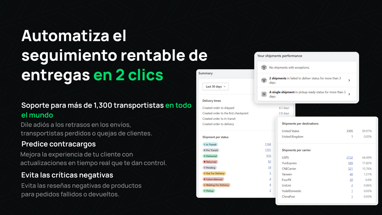 Automatizar rápidamente el seguimiento de entregas globales