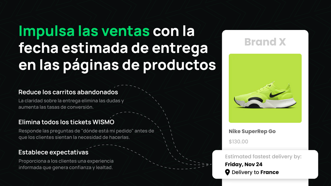 Agregar fecha de entrega estimada a las páginas de productos