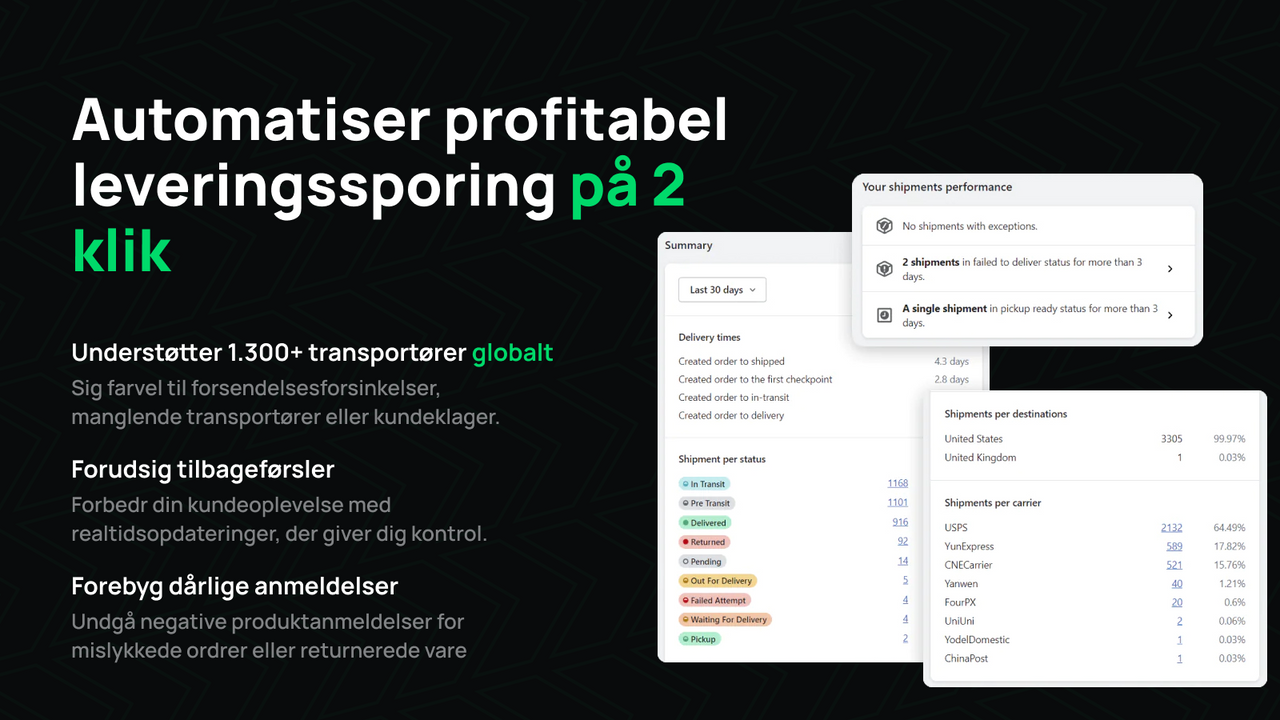 Automatisere global leveringssporing hurtigt