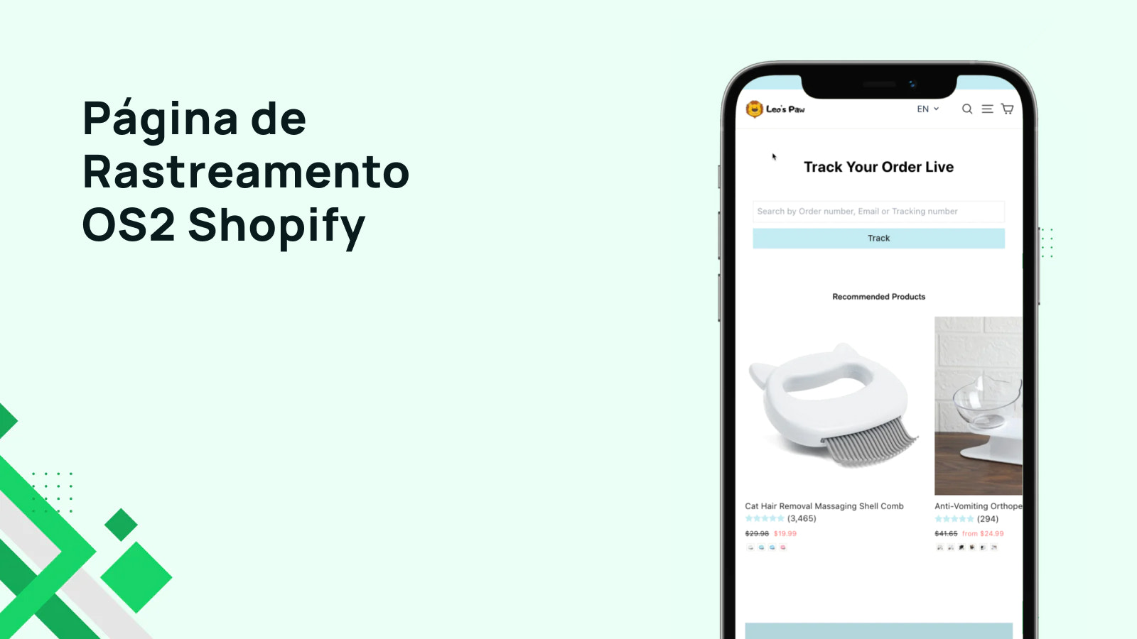 Página de rastreio OS2 Shopify