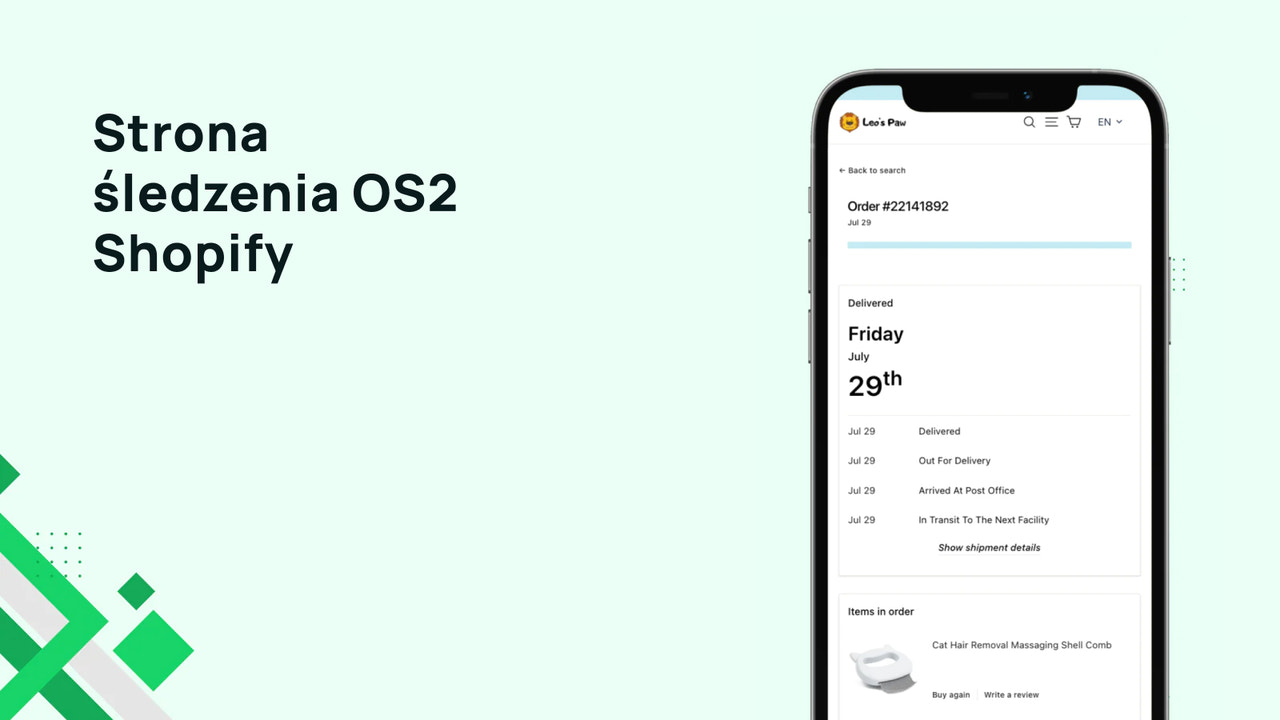 Strona śledzenia OS2 Shopify