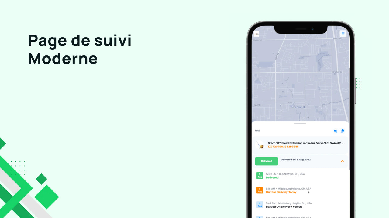 Page de suivi moderne