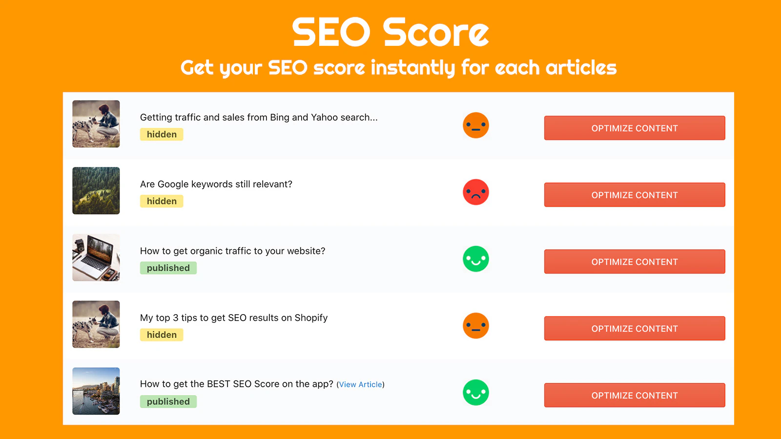 Obtenez instantanément un score SEO pour vos articles de blog