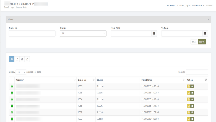 HubApp: Export Orders Screenshot