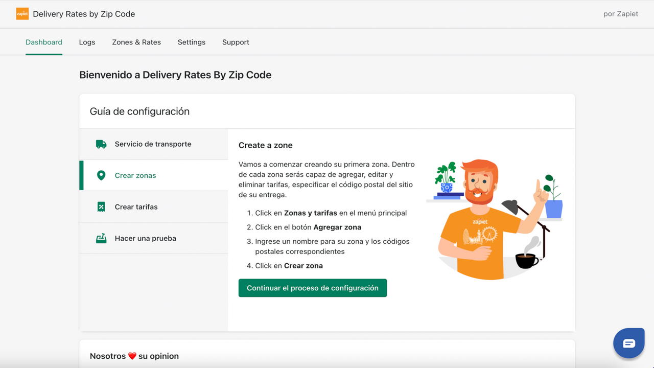 Bienvenido a Delivery Rates By Zip Code