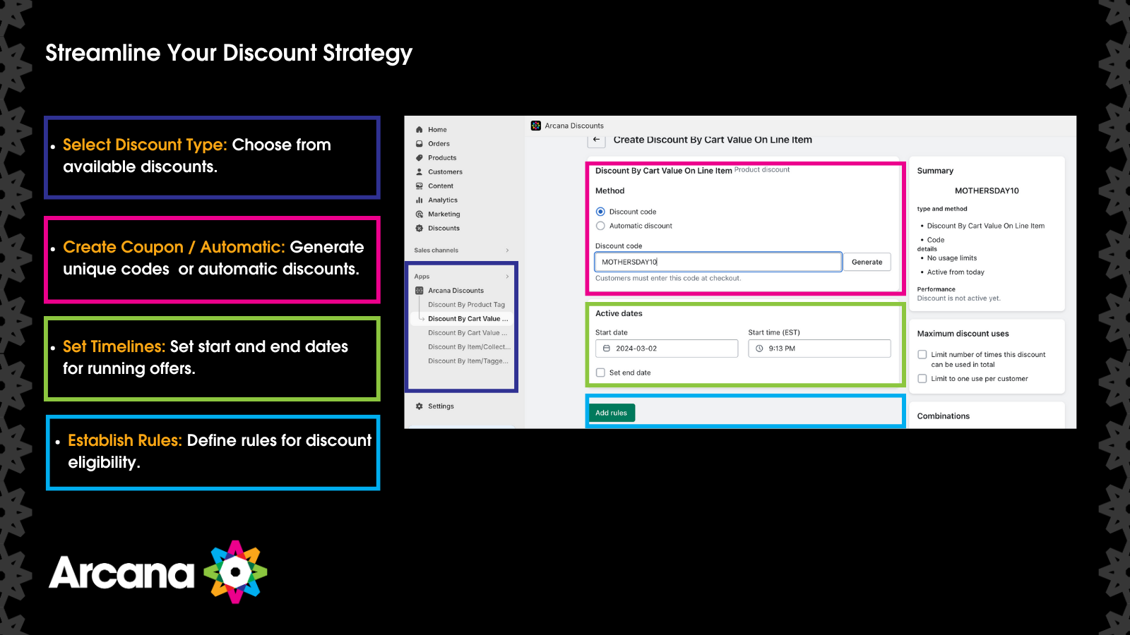 Option de réduction par valeur du panier