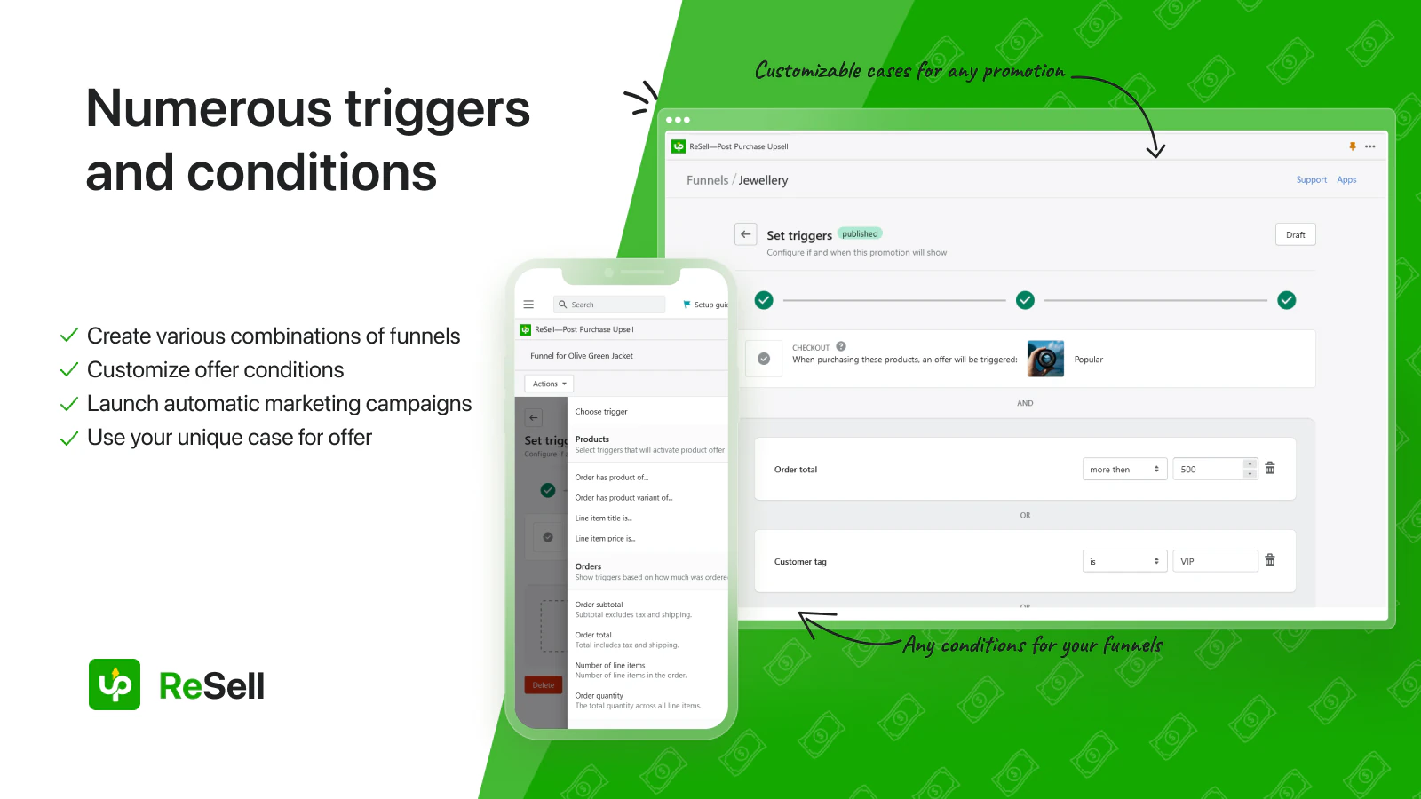 Funnels triggers and conditions for your all own needs