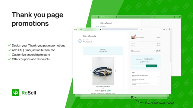 Personnalisation de la page de remerciement avec plusieurs widgets de vente incitative