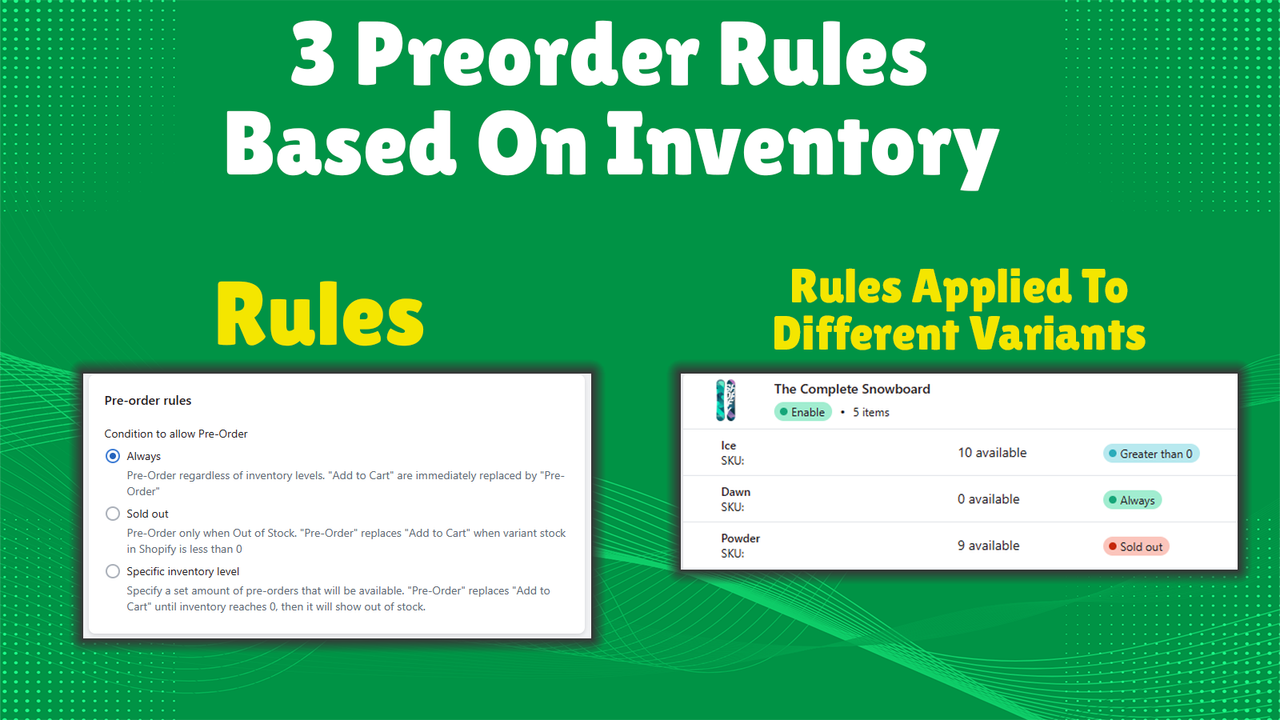 3 pre-order regels