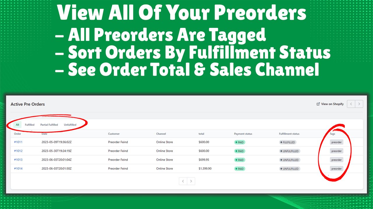 manage pre orders