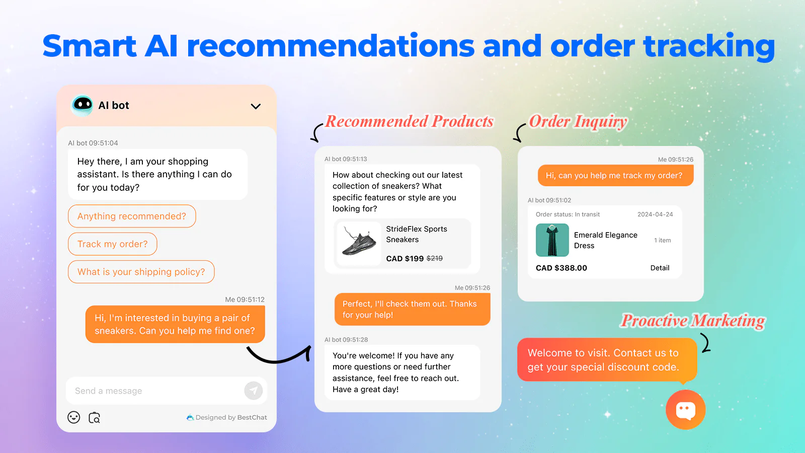 Smart AI recommendations and order tracking