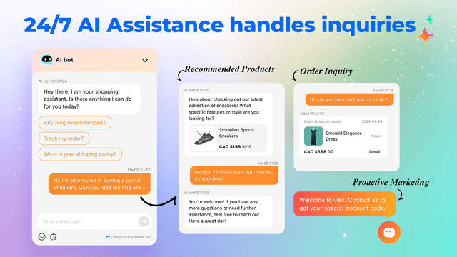 24/7 AI Assistance handles inquiries