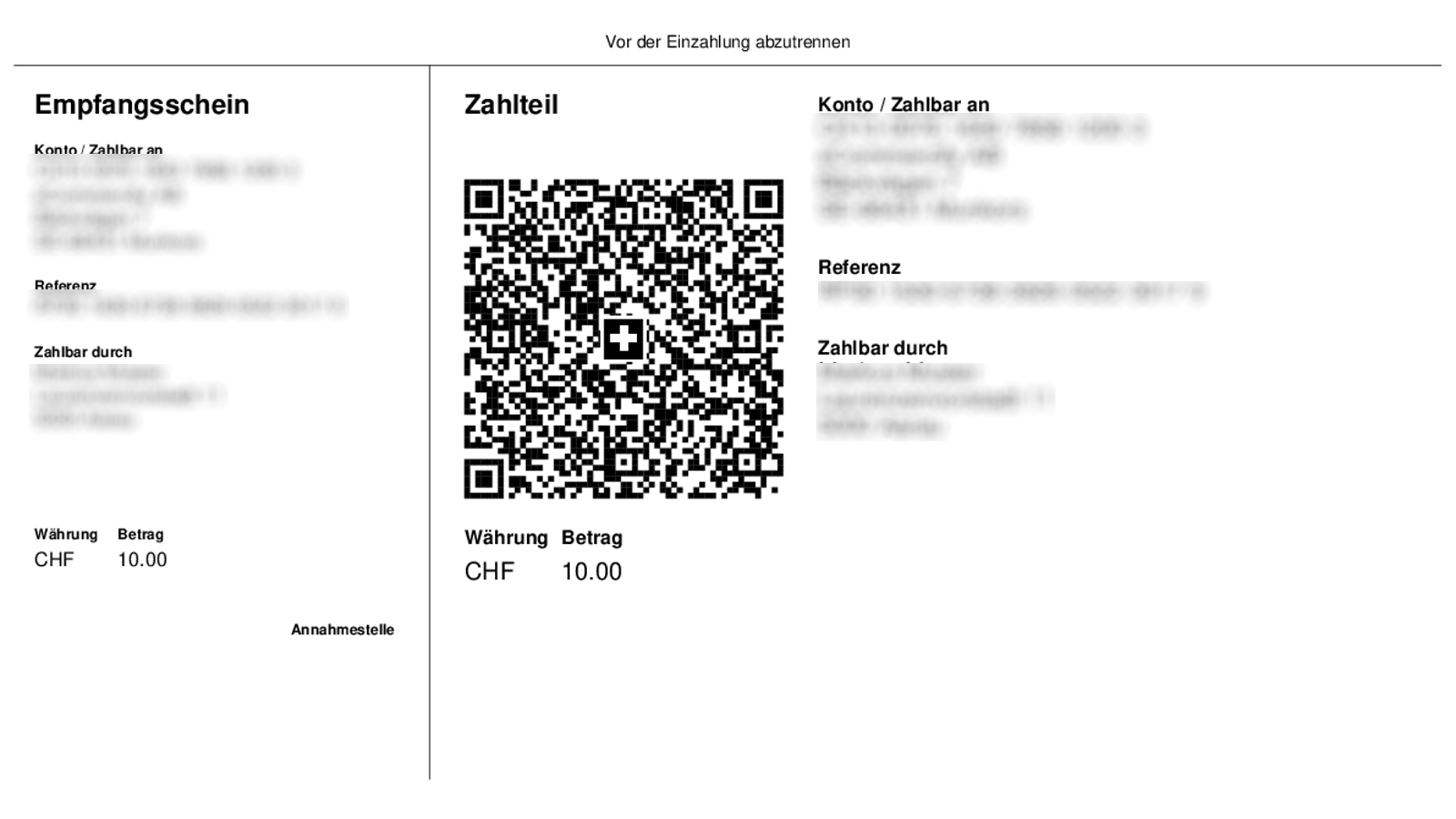 QR Code Rechnung on demand