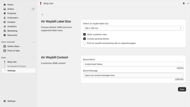 Include Packing Details on Delivery Labels