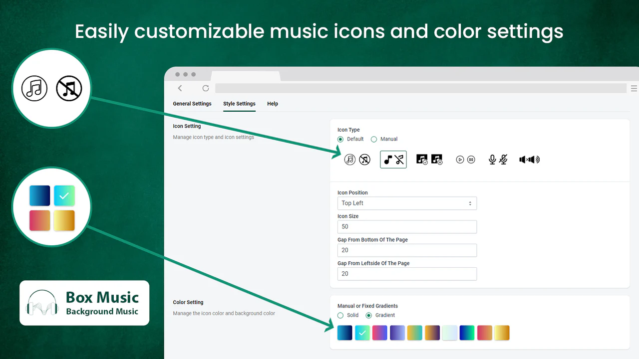 Configuraciones de música de fondo