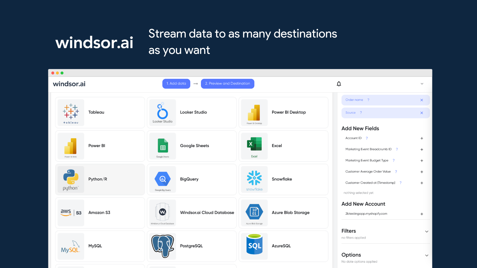 Stream data to multiple destinations