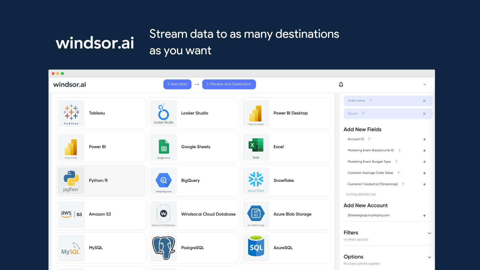 Strömma data till flera destinationer