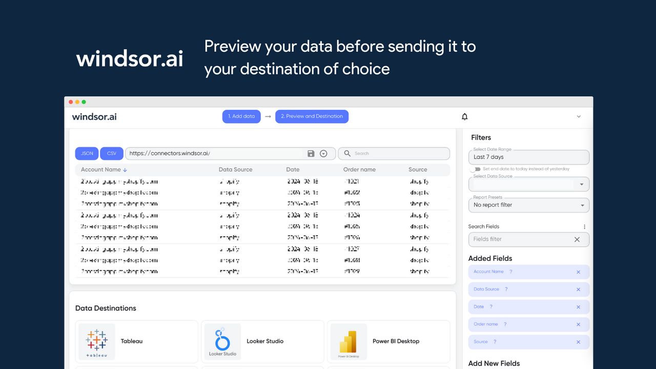 Forhåndsvis dine data