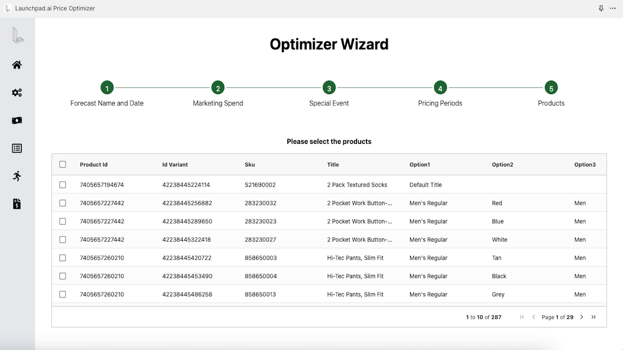 Sélectionnez des sous-ensembles de produits pour l'optimisation